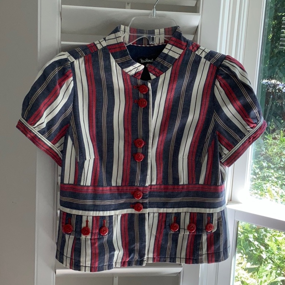 Striped Short Sleeve Jacket